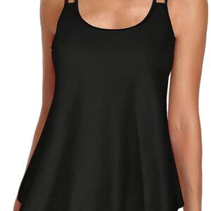 Elegant Black Tankini with Comfortable Boyshorts - Ideal for Any Water Sport